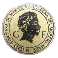 Galliano Ferro Murano glass foil label.