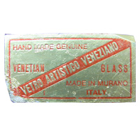 Vetro Artistico Venezianoi Murano glass foil label.