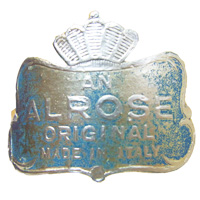 Alrose (importer) Empoli glass foil label.