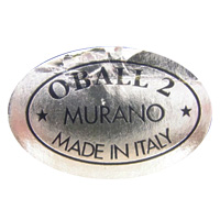 Oball Murano glass foil label.