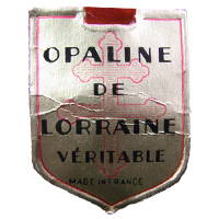 Portieux French glass foil label for their 'Opaline de Lorraine' range.