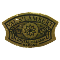 Val St Lambert Belgian glass foil label.