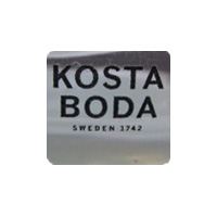 Swedish glass clear plastic label