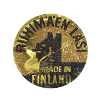 Riihimaen / Riihimaki Finnish glass foil label.