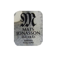 Mats Jonasson Swedish glass clear plastic label.