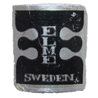 Elme Swedish glass foil label.