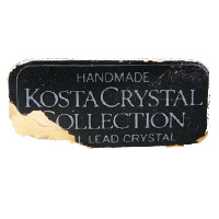 Kosta Swedish glass paper label.