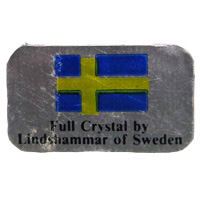 Lindshammar Swedish glass foil label.