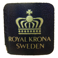 Royal Krona Swedish glass paper label.