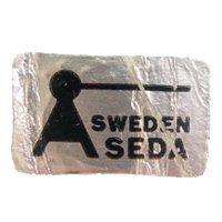 Aseda Swedish glass foil label.