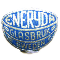 Eneryda Glasbruk Swedish glass foil label.