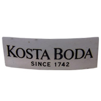 Kosta Boda Swedish glass clear plastic label.