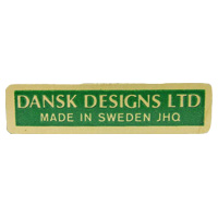 Dansk Designs Ltd Swedish glass paper label.