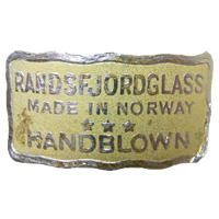 Randsfjord Norwegian glass paper label.