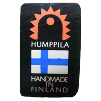 Humppila Finnish glass black plastic label.