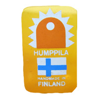 Humppila Finnish glass clear plastic label.