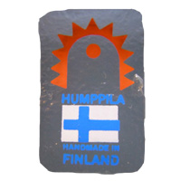 Humppila Finnish glass clear plastic label.