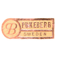 Pukeberg Swedish glass paper label.