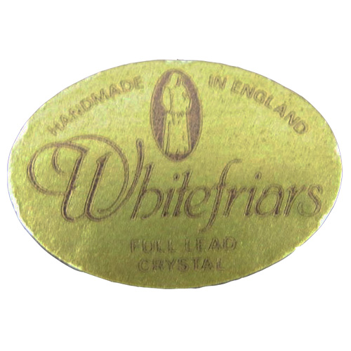 Whitefriars glass foil label