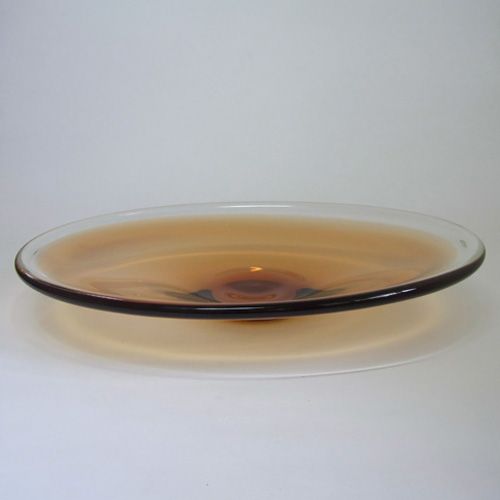 Wedgwood Large Orange Glass Fruit Bowl Acid Stamped