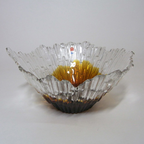 Humppila＊Revontulet＊Glass lamp shade【希少】 1960's Humppila Finland Amber Art Glass Bowl, Revontulet