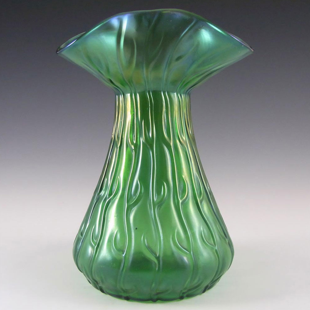 Loetz / Lötz Art Nouveau Green Glass 'Neptun' Vase [WS07514] - £240.00