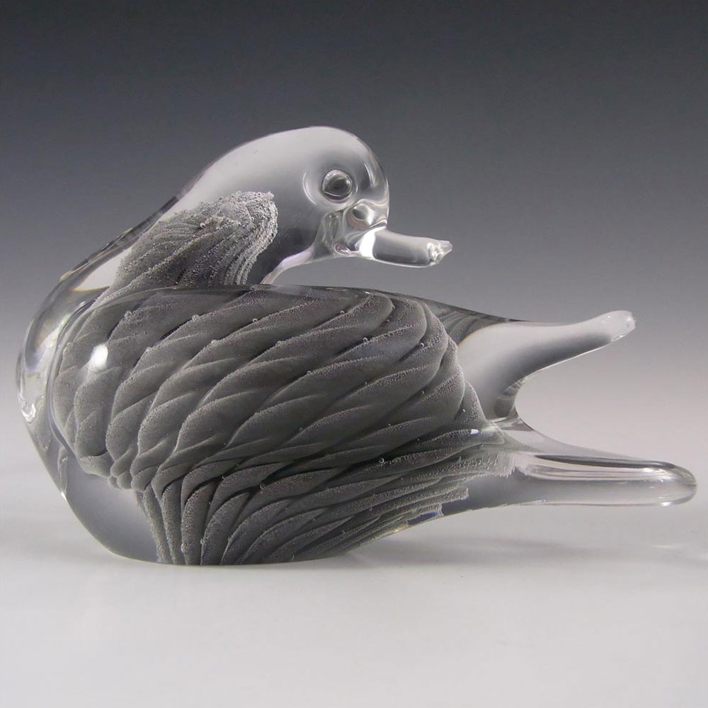 ガラス製アヒル工芸品　MURANO ITALY V.NASON&C V Nason & C Murano Italy Art Glass Blue Green Ocean Cobalt Bird