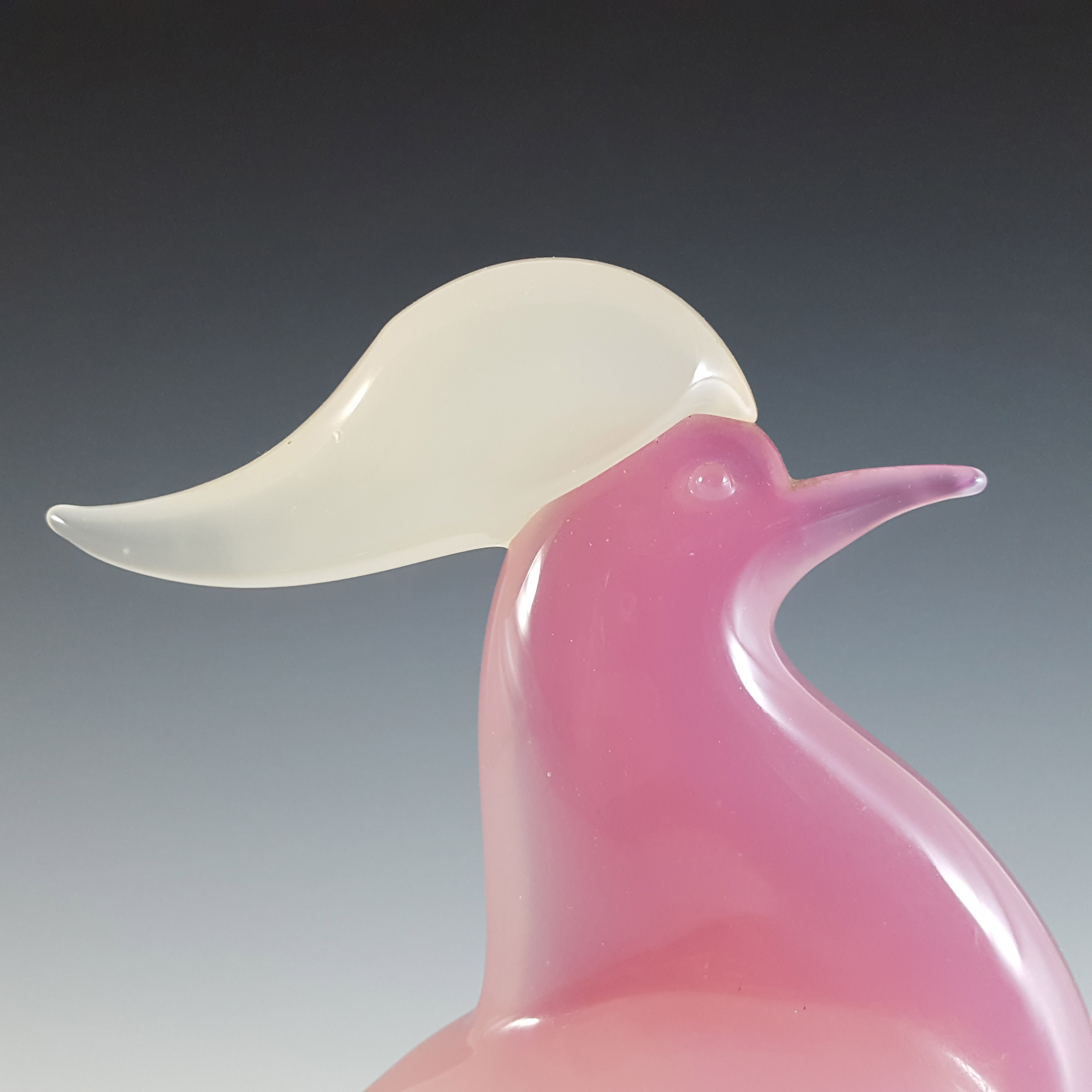Archimede Seguso Alabastro Pink Murano Glass Pheasant Bird