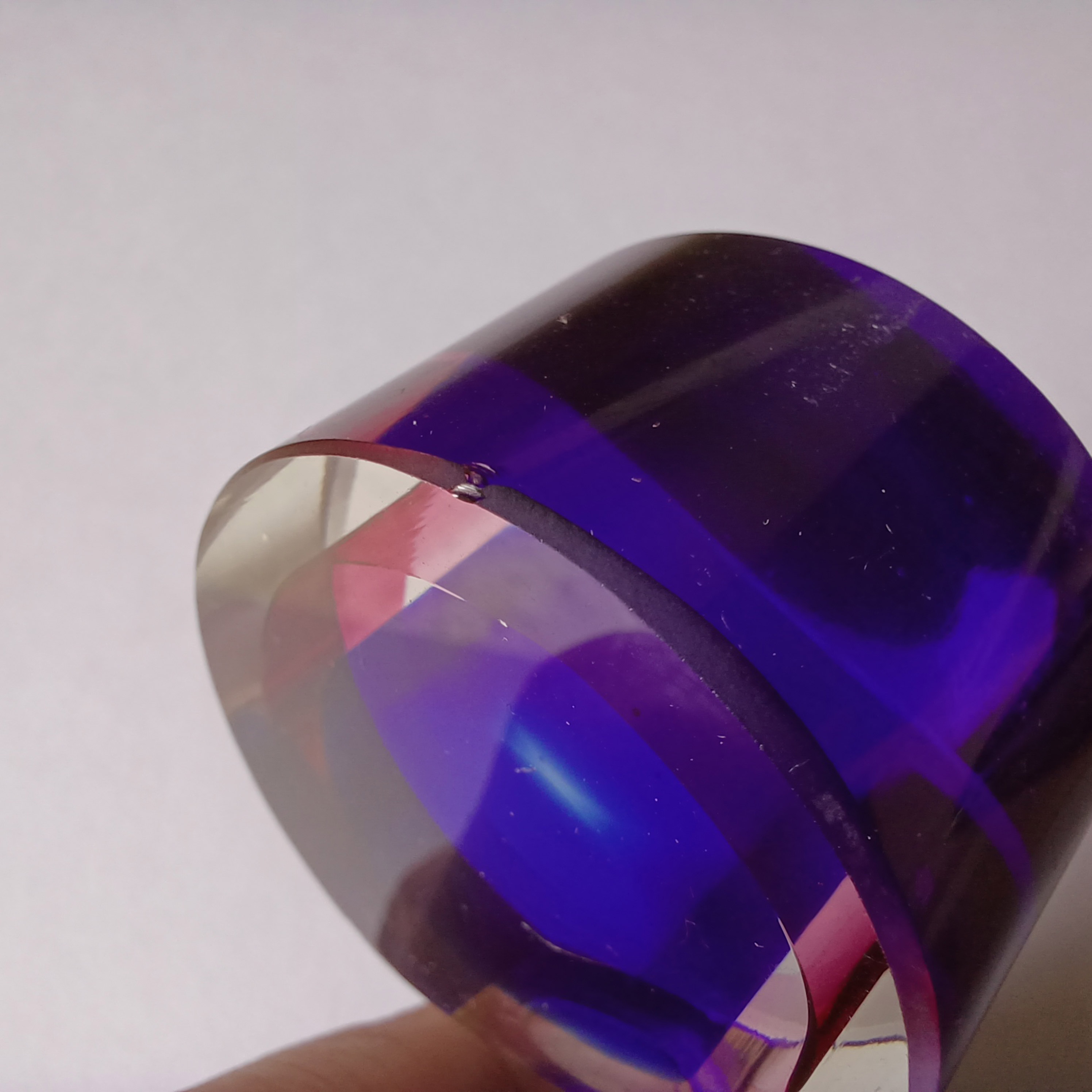 Fifth Avenue Chinese Pink & Blue Sommerso Faceted Glass Perfume Bottle