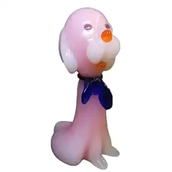 (image for) Archimede Seguso? Alabastro Pink Glass Dog Sculpture