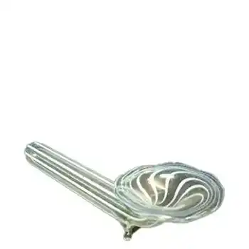 (image for) Lauscha German White Striped Lampworked Glass Knife Rest