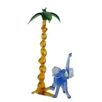 (image for) Pirelli Glass Ltd Elephant/Palm Tree Sculpture