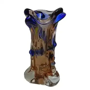 (image for) Mstisov/Moser Czech Pink & Blue Glass Organic Vase