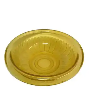 (image for) Large 1930s Vintage Art Deco Amber Glass Centerpiece Bowl