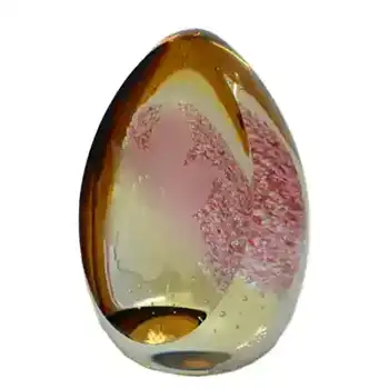 (image for) Caithness Pink & Amber Glass Paperweight/Paper Weight