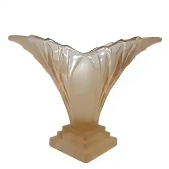 (image for) Large Walther & Söhne 9" Art Deco Pink Glass 'Greta' Vase