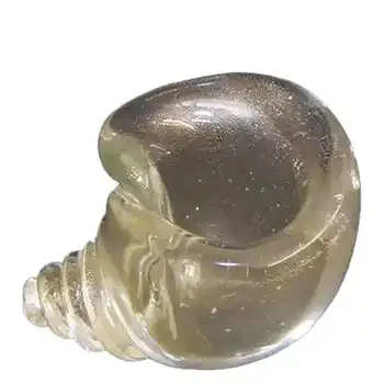 (image for) Murano 1950's Gold Leaf Glass Cornucopia Shell Bowl