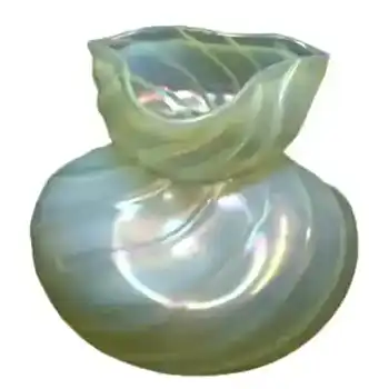 (image for) Art Nouveau Iridescent / Opalescent / Uranium Glass Vase