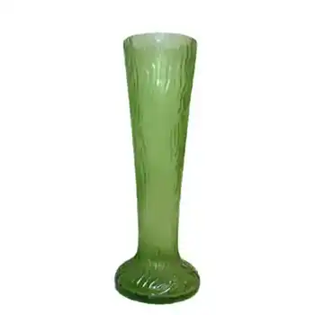 (image for) Art Nouveau 1900's Iridescent Uranium Green Glass Vase