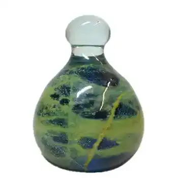 (image for) Mdina 'Blue Summer' Maltese Glass Knob Paperweight