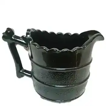 (image for) Antique Davidson 1890's Victorian Black Milk Glass Jug