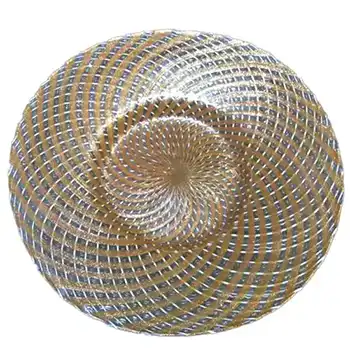 (image for) Salviati 1950s Copper Aventurine & Filigree Glass Plate