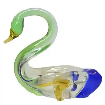 (image for) Bohemian Mstisov Glass Swan Sculpture - Frantisek Zemek