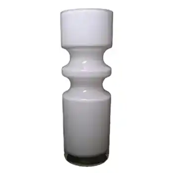(image for) Alsterfors #S5000 Per Olof Ström White Glass Hooped Vase