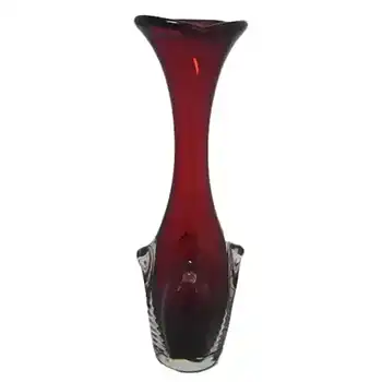 (image for) Aseda Swedish Red Glass Jack In The Pulpit Vase - C25