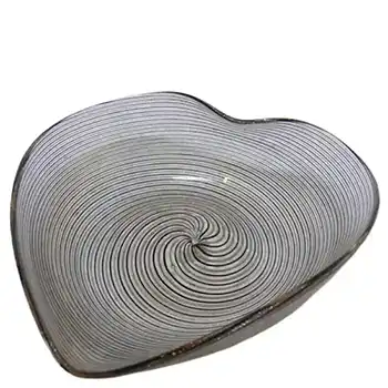 (image for) Murano Black Filigree & Copper Aventurine Glass Bowl