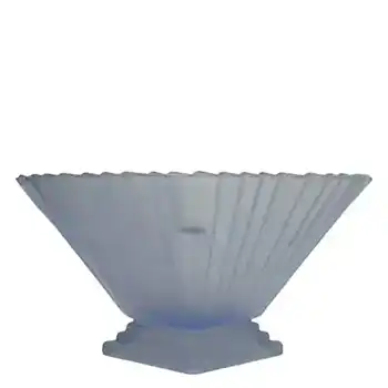 (image for) Bagley #1333 Art Deco 5.75" Frosted Blue Glass 'Wyndham' Vase