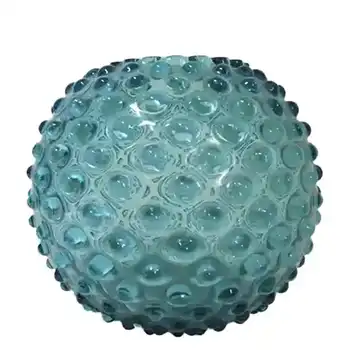 (image for) Borske Sklo 1950's Blue Glass Spherical 'Bobble' Vase