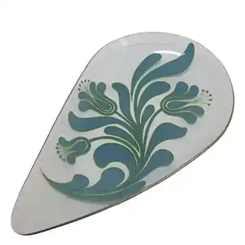 (image for) Chance Bros Turquoise Glass Canterbury Plate/Dish 1971
