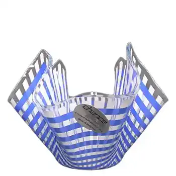 (image for) Chance Bros Blue Glass "Gingham" Handkerchief Vase 1977